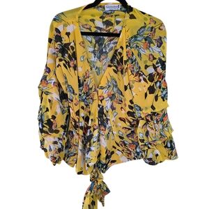 Yellow Glamaker Floral Women's XL Top